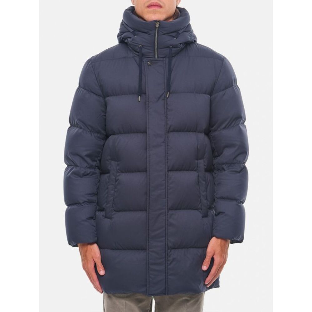 Herno Men Herno Quilted Ultralight Nylon Short Down Jacket With Hood
